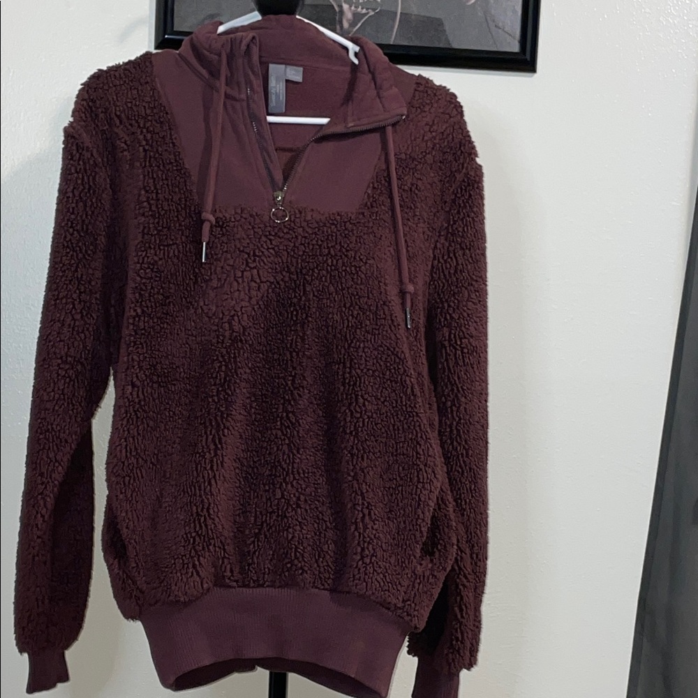 Sweaty Betty Maroon Sherpa Hoodie